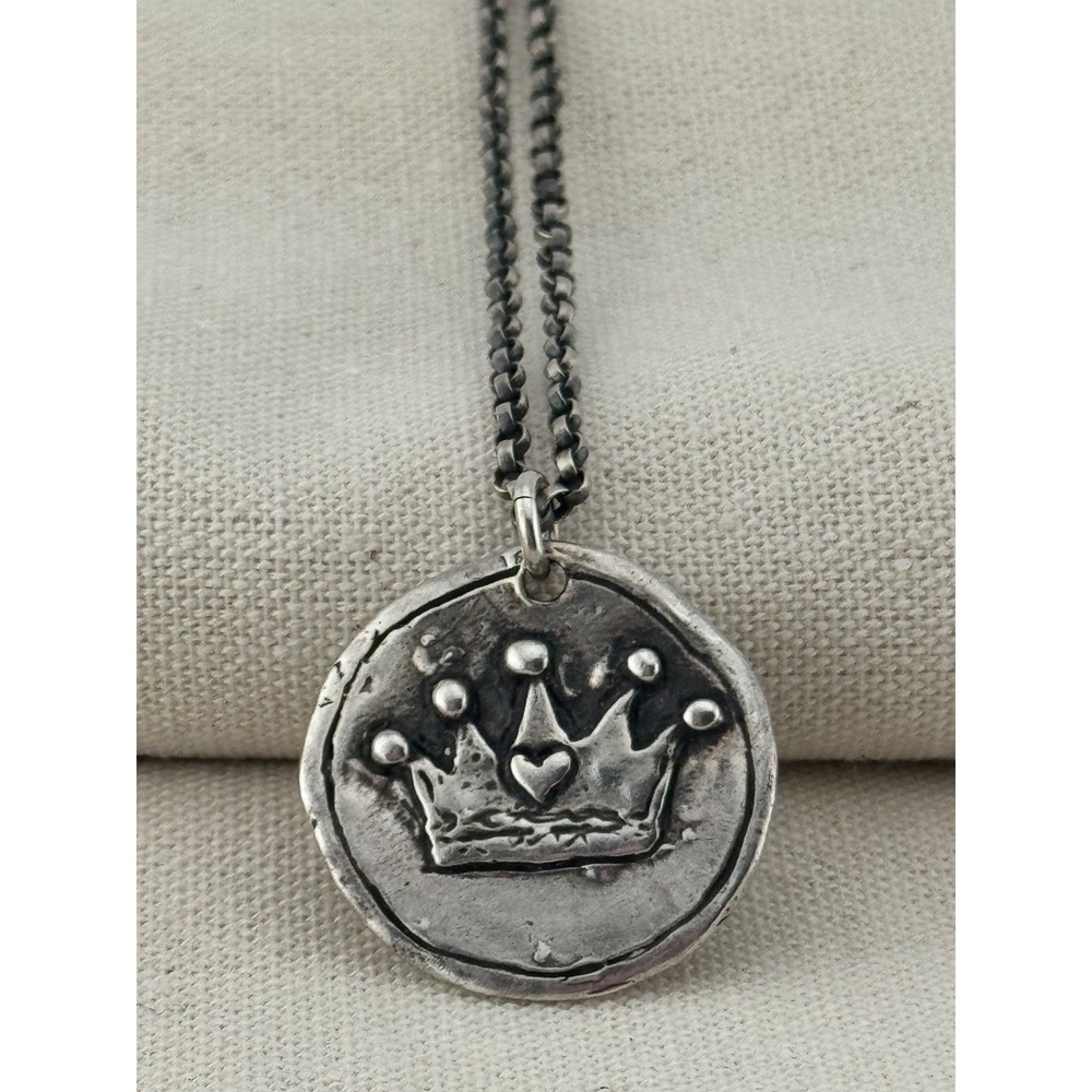 Island Cowgirl Sterling Silver‎ Crown Heart "Create Your Own Destiny" Necklace